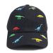 Kids Dinosaur Baseball Cap, Embroidered Adjustable Washed Distressed Vintage Retro Cotton Denim Hat for Boys Girls Black