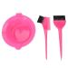 Dekaim Hair Dye Bowl Hair Bleaching Mixing Bowl Hairdressing Accessories 3 Pieces/Set (Pink)