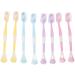 Buy Tongue Scraper Toothbrush 8 Pack - Flexible Long Handle 2-in-1 Design Prevents Vomiting - International Shipping Available - Buy Online on GoSupps.com