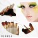 Glamza 12pcs Makeup Brush Set - Gold & White | Face Foundation Eye & Lip Brushes with Metal Case - International Shipping Available - Buy Online on GoSupps.com