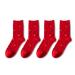 Chinese New Year Woman Red Socks Men's Women's Cotton Socks with Embroidery Spring Festival Chinese Zodiac Socks 4 Pairs (Color : Red Size : 39-44) 39-44 Red