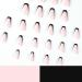 24Pcs Short Coffin French Press on Nails Nude Black Full Cover - Acrylic Fake Nails with Glue Sticker for Women - Buy Online on GoSupps.com