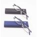 Kokobin 2-Pack Reading Glasses - Ultra-Light TR90 & Metal Frames +1.0 Diopters - Stylish Black & Blue Half Glasses with Case for Men & Women - Buy Online on GoSupps.com