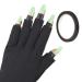 SINOKAME UV Gloves for Gel Nail Lamp  Full Coverage Finger UPF 50+ UV Protection Gloves Tape Kit  Cooling Tech Fabric with Silicone Print  Fingerless Sun UV Gloves for Women(Black)