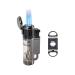 Jnfire Torch Lighter Butane Refillable and Powerful 4 Jet Flame Large Capacity Visible Fuel Tank Adjustable Windproof Pocket Lighters (Without Butane)