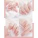 Buy 6wcveuebuc Artificial Nails for Children - Pre-Glue Gentle Pink Nail Art Set for Girls | Short Square Nails & Accessories - Buy Online on GoSupps.com