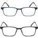 CAMKIDS 2 Pack Titanium Anti Blue Light Reading Glasses for Men & Women - Fashionable Black & Blue 1.5x - Buy Online on GoSupps.com