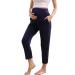 ZUMIY Maternity Lounge Pants Pregnancy Trousers Over The Belly Stretchy Activewear Maternity Clothes Sweatpants with Pockets XL Navy Blue