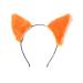 Lurrose Fox Ears Headband Cute Plush Animal Ears Hair Bands for Kids Girls Women Birthday Party Favor Cosplay Hair Accessory (Orange)