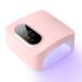72W Cordless Led Nail Lamp Rechargeable Nail Dryer Portable Gel UV Led Nail Light with 4 Timer Setting Sensor Professional Gel Nail Lights Nail Art Manicure Tools for Home and Salon Pink