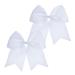 Aster 2 pieces loop big hair loop women cheerleading Bows Big Hair Bows Giant Cheerleading Bows 8 inch toddlers girls cheerleading ponytailers Teen Hair Ribbons team gifts white