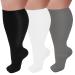 Get-Fa 3 pairs of compression stockings in oversize for women and men wide calf 20 30 mmHg extra large knee-high support for blood circulation