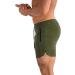 PIDOGYM Men's 5 Gym Workout Shorts - Black+Army Green Large | Zipper Pockets, Fitted Jogging Short Pants for Bodybuilding, Running & Training - Buy Online on GoSupps.com