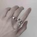 Boho Silver Cross Rings - Stackable Link Chain & Vintage Tassel Cuff Rings for Women & Girls - Buy Online on GoSupps.com