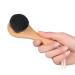 Manual Facial Cleansing Brush-Bamboo Charcoal Fiber Bristles and Wooden Handle-Skin Cleanser & Scrubber for Applying Face Mask Acne Washing Daily Deep Pore Cleaning