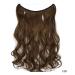 Iluu Invisible Wire Hair Extensions - Curly Golden Brown Synthetic & Heat-Resistant 45.7 cm 80 g #10 - Perfect for Secret Hair Parts - Buy Online on GoSupps.com