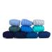 Revolution Fibers | Mixed Merino Wool Variety Pack | Perfect Wool Roving for Spinning Needle Felting Wet Felting Weaving and Crafting (Woolly Waves (Blues) 250 Grams)
