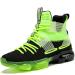 JMFCHI Kids Basketball Shoes High-top Sports Shoes Sneakers Durable Lace-up Non-Slip Running Shoes Secure for Little Kids Big Kids and Boys Girls 3 Big Kid Green-8119