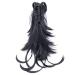 Synthetic Hair Brown Ponytail Hair Clip Fixed To Hair Extension Ponytail Wig 12inches dark black