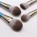 13-Piece High-End Makeup Brush Set - Granny Gray Solid Wood Handle & Blue Accents | International Shipping - Buy Online on GoSupps.com