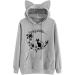 Bigfanshu Womens Cat Long Sleeve Hoodie Sweatshirt Hooded Pullover Tops Blouse with Ears Grey - Buy Online on GoSupps.com