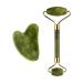 Jade Roller Gua Sha Facial Tools Face Roller Skin Massager for Face Neck and Eye Treatment Facial Roller for Skin Care (Green)
