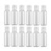 12PCS 30ml/1oz/ Empty Clear Plastic Sample Bottle Travel Container Jar Pot Vial with Flip Lid Perfect for Makeup Emollient Water Shower Gel Emulsion Liquid Comestic Containers (30ml/1oz)