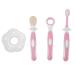 RiToEasysports Baby Soft Teether Toothbrush Set Baby Teether Newborn Teeth Care Cleaning Tongue Scraping Set Toddler Toothbrushes (Light) Light Pink