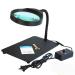 Glass HD Illuminated Glass Desktop Magnifier Repair Detection Adjustable Brightness LED Light Loupe 10x Black Tool Magnifier for Reading Made in China