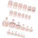 White Rhinestone French Tip Press on Toenails - 48Pcs Full Cover False Nails for Women - Buy Online on GoSupps.com