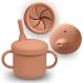 Silleebee Silicone 5-in-1 Sippy Training Cup with 3 Lids, Straw, and Handles - Ideal for Babies and Toddlers - Buy Online on GoSupps.com