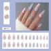 BSLVWG 24-Piece Multi-Colored Wave Pattern Almond Press-On Nails | Short Nude Swirl False Nails for Women | Oval Artificial Nails with Glue | Nail Art Essentials - Buy Online on GoSupps.com