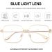 Dollger Blue Light Filter Glasses for Men & Women | Square Metal Frame | Anti Blue Light Glasses for Gaming PC & TV | Stylish Large Frame Gold Design - Buy Online on GoSupps.com