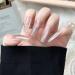 Temperament manicure pure hand-worn three-dimensional relief pattern nude silver star white long.(M) - Buy Online on GoSupps.com