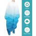Geometric Ocean Barber Cape | Adjustable Hair Cutting Cape for Men Women & Kids | Stylish Ombre Blue Sea Waves Design - Buy Online on GoSupps.com