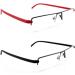 Buy 2-Pack Ultra-Light TR90 Reading Glasses for Men & Women - Classic Metal Visual Aid with Case & Cleaning Cloth - +2.25 Narrow Style - Buy Online on GoSupps.com