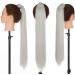 SILK-CO 26 Silver Grey Wrap Around Pony Tail Hair Extension - 26 Straight Synthetic Hairpiece for Women - Buy Online on GoSupps.com