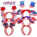 Buduidry 12 PCS Independence Day headband Patriotic headband 4th of july headband  Hair Accessories for Women and Girls