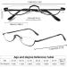 Hubeye 2 Pairs Half Moon Reading Glasses Metal Slim Half Frame 3.0 Dioptres - Buy Online on GoSupps.com