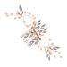 Healeved Piece Pearl Hair Comb Tiara Wedding Pearl Leaf Hair Comb Decorative Accessories Pearl Tiara Pearl Wedding Hair Wedding Hair Comb Hair Topper Bridal Clip Beads Alloy Prom Bridesmaid