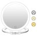 Magnifying Mirror 10X 1X Double Sided Magnification Makeup Vanity Mirror Rechargeable Lighted Mirror with 3 Color Setting Adjustable Rotation LED Vanity Desk Mirror White(Not Include Bag)
