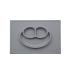ezpz Happy Mat (Gray) - 100% Silicone Suction Plate with Built-in Placemat for Toddlers + Preschoolers - Divided Plate - Dishwasher Safe Grey