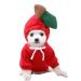XIAOYU Pet Clothes Dog Hoodies Warm Sweatshirt Coat Puppy Autumn Winter Clothing Overalls with Fruit Hood Apple MM Red