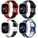 Maledan 4 Pack Sport Band Compatible for Fitbit Versa 3/Versa 4/ Fitbit Sense/ Sense 2 Bands Women Men Soft Wristband Replacement Accessories for Fitbit Versa 3/4 and Sense/ Sense 2 Smart Watch Band Coal Black/Red Black/ Navy White/ White Black L: 7.1"-8.