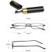 Hubeye 2 Pairs Slim Pen Reading Glasses - Portable Eyeglasses for Men & Women - Spring Hinged Clip Case - Black/Blue +2.0 Diopters - Buy Online on GoSupps.com