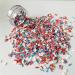 2ozs /Pack 3D American Flag White Star Red Sugar Granules Mixes Slices Supplies Polymer Soft Clay DIY Decoration for Nail Art Slime Kit DIY Cake Dessert Simulation Food RT-USFlag US Flag