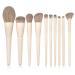 DFHBFG 10 Wooden Handle Makeup Brush Set Large Powder Base Eye Shadow Blush High Gloss Makeup Brush 1 D