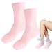 Silicone Moisturizing Socks Women Foot Spa Pedicure Silicone Socks Foot Mask Exfoliating Beach Protective Gel Socks Anti Slip Aloe Socks for Dry Cracked Feet Calluses Foot Care (Pink)