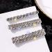 Tzoxal Luxury Hair Clips for Women Bling Rhinestones Hairpins Barrettes White Sparkly Hairgrip Hair Headwear Accessories for Party Wedding Daily (A) Gold White