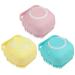 Silicone Body Scrubber Soft Silicone Massage Exfoliating Bath Exfoliating Body Scrubber Shower Bath Body Brush Easy to Clean (Yellow+Blue+Pink)